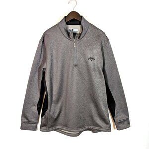 Men's XL Callaway Golf Thermal Stretch Gunmetal Gray 1/4 Zip Pullover Sweatshirt